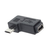 Mini USB Vrouwelijk naar Micro USB Mannelijk Adapter Zwart